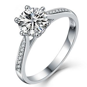 anéis de noivado de diamante usado venda por atacado-Choucong Claw set ct Pedra Diamante sterling Silver Mulheres Anel de Noivado Banda de Casamento EUA Sz Presente