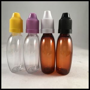 Unique ml Amber Plastic Ejuice Bottles With Childproof Cap And PET Droppe Oval Shape Bottles For E Liquid