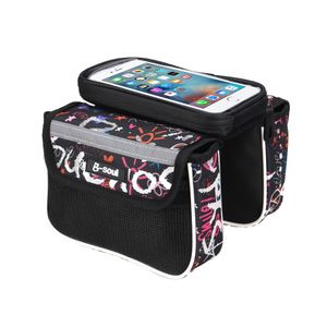 Wholesale biker bags for sale - Group buy 5 Inch Bicycle Bag Waterproof Touch Screen Front Top Tube Frame Cycling MTB Bike Bag Pannier Double Pouch for Phone