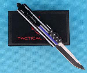 blaue punktmesser großhandel-Blaue Flagge Zoll Mini Auto Taktisches Messer c Single Edge Drop Point Fine Blade EDC Taschenmesser