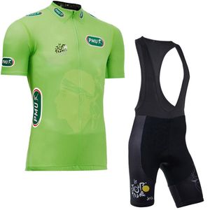 spor bisikleti yeni toptan satış-Yeni Tour de Fransa Takım Yaz Bisiklet Jersey Takım Elbise Erkekler Hızlı Kuru Bisiklet Kıyafetler MTB Bisiklet Giyim Yarış Giyim Spor Üniforma S210128104