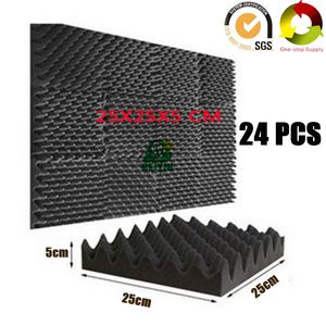 24パック耐火性卵クレートアコースティックフォームスタジオサウンドトリートメント防音パネルプロオーディオ機器音絶縁スポンジ10x10x2