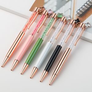Crystal Ballpoint Pen with Star Clover Pendant Blue Black Ink Business Gift Student Souvenir Wedding Party Favor WJ035