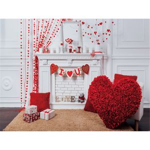 Romantyczny Walentynki Fotografia Tło Vinyl Digital Drukowane Czerwone Róże Kwiatowy Love Heart Decor Studio Studio Shoot Tle Salowe