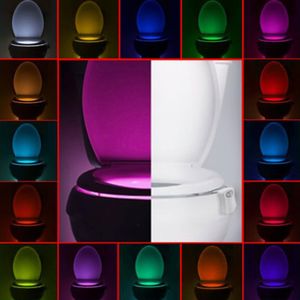 LED Toilet Night Light Bowl Bathroom Automatic Motion Sensor LED Colors Change Lamp Sensor Lights Toilet Nightlight Battery Operated