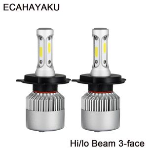 ECAHAYAKU H4 H7 H1 CREE LED W LM H11 S2 LED strålkastare Hi Lo Beam Auto Lampor K vit