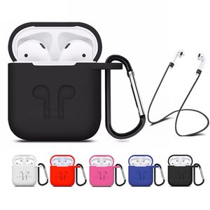Newest Soft Silicone Cover For Apple Airpods Waterproof Shockproof Protector Case Sleeve Pouch For Air Pods Earphone With Hook
