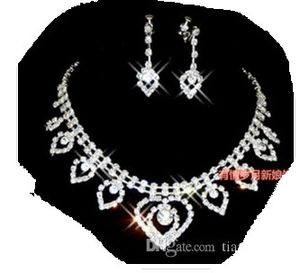 wonderful white diamond stone bride wedding jewelry set necklace earings tyty