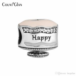 Past Pandora Armband Charms Kralen Voor Sieraden Maken Happy Birthday Cake Silver Charm Sterling Silver Jewelry DIY Beads