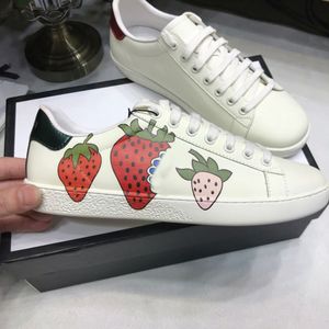 Ace Shoes Designstrawberry leather Casual Sneakers embroidery bee flowers tigers fruit dragon Men and Women Size us5 us13