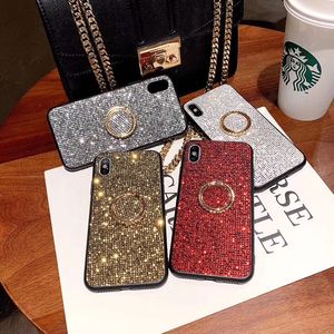 Wholesale apple iphone diamond covers for sale - Group buy Quality Luxury Bling Glitter Sparkle Diamond With kickstand Holder Xmas Phone Case Cover For Apple iphone X XR XS max s plus Flash Ring