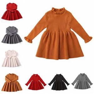Wholesale christmas sweater dresses for girls for sale - Group buy Girls Dresses Knit Toddler Sweater Dress Baby Cotton Princess Dresses Infant Knitted Tops Shirts Christmas Newborn Boutique Clothing D6265