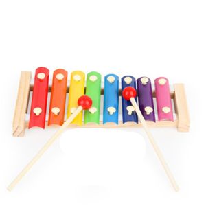Trä hand knackar piano leksak barn musikinstrument barn xylofon utvecklings trä tidiga barndom pedagogiska leksaker gratis tnt