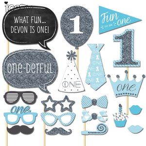 Pieces Set Boys Girls First Birthday Photo Booth Props Party Decorations Baby Shower Supplies