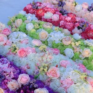 New Arrival Elegant Artificial Flower Rows Wedding Centerpieces Road Cited Flower Table Runner Decoration Supplies EEA129