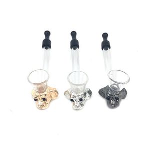 Newest Dog Shaped Metal Smoking Pipe With Glass Bowl Detachable Cigarette Hand Tobacco Herbal Filter Pipes Color cm Length