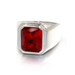 Wholesale silver ring size 5.5 for sale - Group buy Men s Black Red Blue Square Gem Stone Silver And Golden Stainless Steel Ring Men s Jewelry High Quality