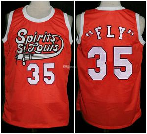 trikot fliegen großhandel-James Fly Williams Geister von St Louis Retro Basketball Jersey Mens Nähte benutzerdefinierte Nummernnatur