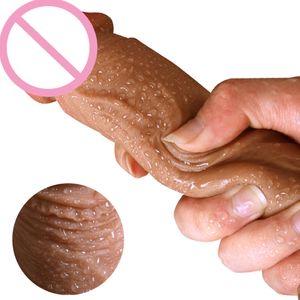 7/8 tums stor realistisk dildo silikon penis dong med sugkopp för kvinnor sex leksak