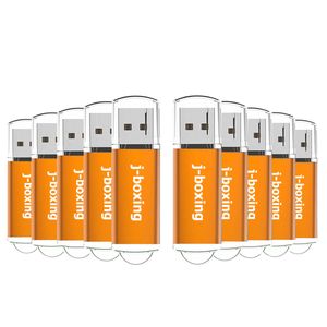 Orange 10st Rektangel USB 2.0 Flash-enheter Tillräckligt penna Drive Thumb Memory Stick Storage 64m 128m 256m 512m 1g 2g 4g 8g 16g 32g för PC-bärbar dator