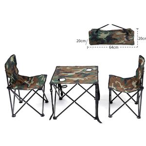 Wholesale set folding tables for sale - Group buy Cool Garden Set Person Chair Table Iron Oxford Fast Shipping Green Thickening Folding Backpack Outdoor Camping Furniture Set