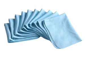 10pcs Eyeglasses Chamois Glasses Cleaner Cleaning Cloth Microfiber Glass Camera Dust Remover For Lens Phone Screen Clean Wipes Blue Color