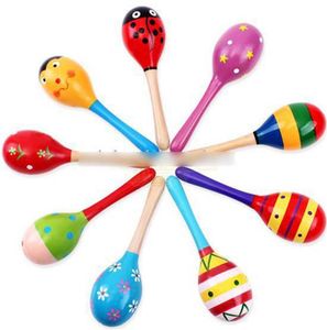 Baby trä leksak rattle baby söt rattle leksaker orff musikaliska instrument pedagogiska leksaker utvecklar barns hörsel och vision