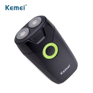 Kemei Beard Cutter Rotating Blade Head Electric Shaver Rechargeable Sharp Automatic Grinding Shaving Machine Portable Beard Trimmer