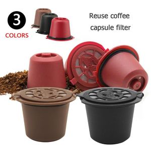kahve podları toptan satış-3pcs Orijinal Hat Nespresso makinesi Coffeeware için Nespresso Kahve Kapsül Doldurulabilir Tekrar Kullanılabilir cafe Bakla Plastik Filtre paketi