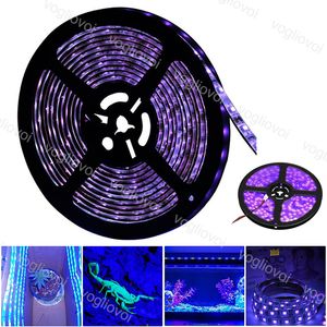Strip Lights UV Waterproof M Roll LED M SMD W Lamp Ultraviolet Purple Light DC12V Flexiable Holiday Lighting For Outdoor Indoor Stage DHL
