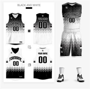 Basketball Jerseys for Men Breathable Sportswear Double sided College Blank Basketball Game Uniforms Kits Training Suit
