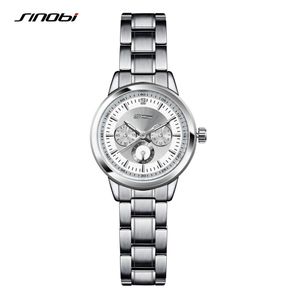 relojes de moda ginebra al por mayor-SINOBI Pulsera para mujer Moda Relojes de pulsera de acero de lujo Marca de lujo Ginebra Reloj de cuarzo Ladies Reloj de pulsera Relojes Mujer Saatler