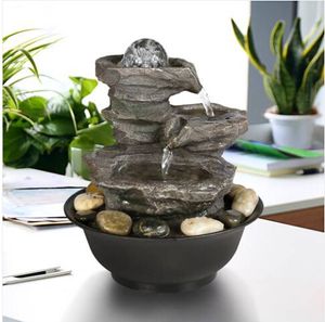 Wholesale HOT Wholesales Free shipping 2019 sales!!!11.4in 3-Tier Tabletop Zen Fountain with Crystal Ball for Indoor Decoration