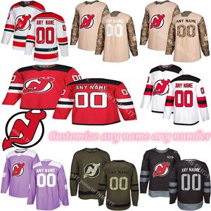 new jersey devils hockey großhandel-Benutzerdefinierte News New Jersey Devils Hockey Trikots Mehrere Stile MENS Customize Jeder Name Alle Nummernhockey Trikots