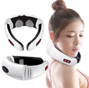 Electric Pulse Back and Neck Massager Far Infrared Heating Pain Relief Health Care Relaxation Tool Intelligent Cervical Massager