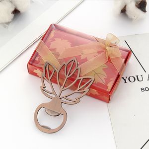 Wholesale small gifts for wedding guests resale online - Wedding guest souvenirs party small gifts present Gold Maple Leaf Design Beer Bottle Opener