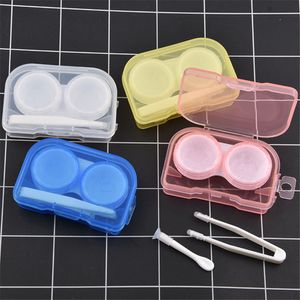Dual Mini Contact Lens Case Container Houder Opbergdoos Draagbare Contactlens Travel Kit met pincet