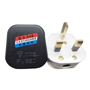 3 pin-sockel großhandel-Schwarz Weiß poliger UK Stecker A AMP Gerätesteckdose Sicherungsadapter Haushaltsgebrauchszwecke