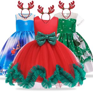 Nieuwe Kerstjurk voor Meisjes Kostuum Kinderen Jurken Bloem Meisjes Prinses Pageant Jurk Kinderen Avond Feestjurk Jaar