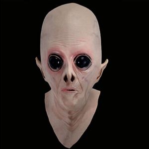 полная инопланетная маска оптовых-Горячая продажа Scary Силикон маска чужеродных Ufo внеземного партия ET Horror Rubber Latex полнолицевые маски для костюма партии Cosplay