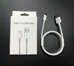 cordon d'emballage achat en gros de Type C USB sur USB C Câbles USB C Cordon de chargement rond blanc avec boîte de package de détail pour Samsung S10 S21 S22 S8 Google Xiaomi Câble de données de chargeur de téléphone Android