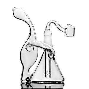 6 Inchs Mini Dab Rigs Glass Oil Rigs Recycler Bubbler Double comb Percolator Waterpipe With mm Joint Hookahs Unique Bong