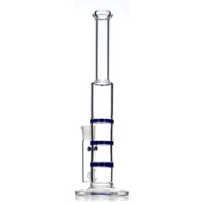Triple Honeycomb Hookah Bong inch Green blue Percolator Bubbler Oil Rigs mm Joint Free Glass Bowl Water Pipes Ash Catcher
