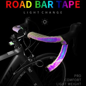 Cycling Handlebar Tape Light Reflective Bike Bar Tape MTB Road Bike Tape Wrap Pu Leather Bicycle Handlebar Tapes Bicycle Accessories