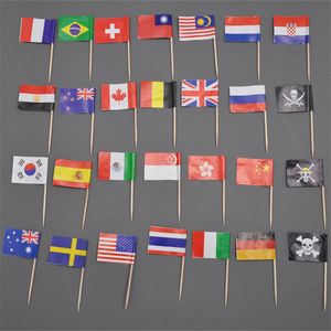 10 Pieces Mini International Country Flag Cocktail Sticks Picks Cupcake Sanswich Party Food Catering Decor Toothpicks USA UK AU Mixed