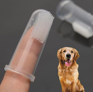 Husdjur levererar hund leksaker ultra mjuk finger borste hund tandborste dålig andedräkt tandvård tartar husdjur hund katt rengöring baby finger tandborste