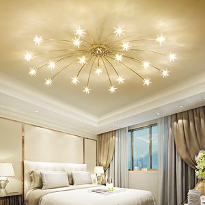 Nowoczesny oddział żyrandol szklany gwiazda LED Lampa sufitowa Wisiorek Light Home Living Room Oświetlenie Oświetlenie PA0454