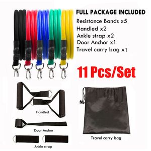 Wholesale elastic exercises for sale - Group buy 11 Set Pull Rope Fitness Exercises Resistance Bands Latex Tubes Pedal Excerciser Body Training Workout Elastic Yoga Band New