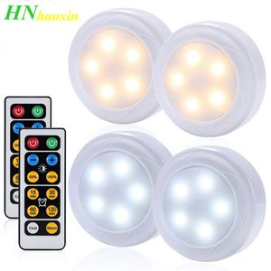 Haoxin dimbaar touch sensor led onder kasten lichten warm wit witte dubbele kleur puck lampen nauwe garderobe keuken nachtlampje
