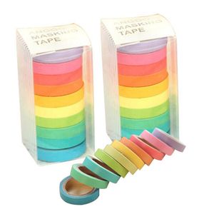 papier masquage collant achat en gros de Rainbow Couleur Solide Masquage japonais Washis Papier Sticky Rubans Impression adhésif DIY Scrapbooking Deco Washi Ruban